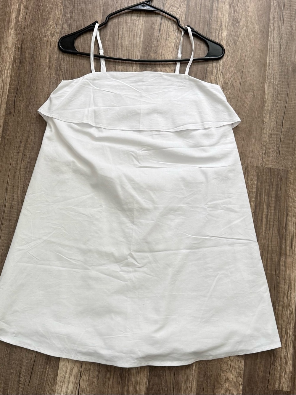 Women’s White Spaghetti Strap Ruffle Sundress(H&M Divided White Ruffle)